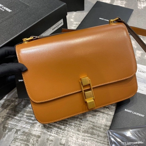 Tony Luxuries IN LEATHER YSL LOULOU CARRE SMOOTH SATCHEL 0726